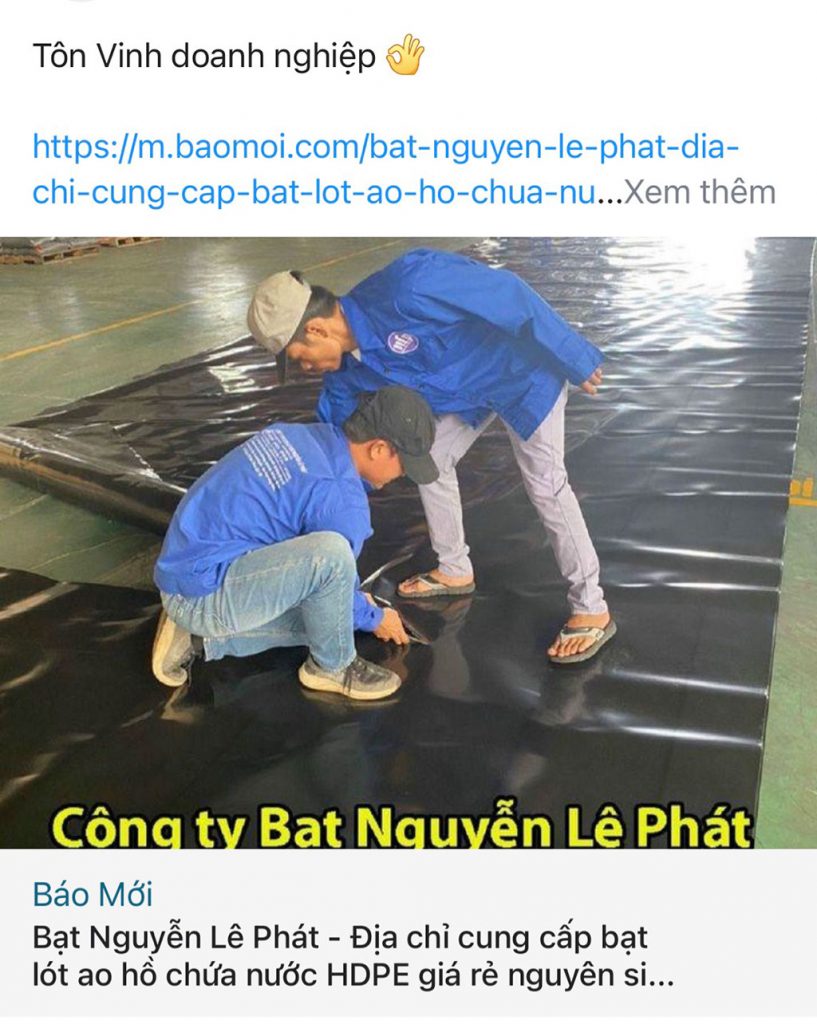 Bạt Lót Hồ Chứa Nước Nuôi Cá Phú Yên